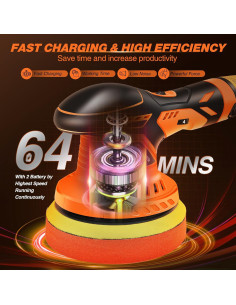 Pulidor a Batería Saker 12V 2000mAh 6" Portátil para Coche 2