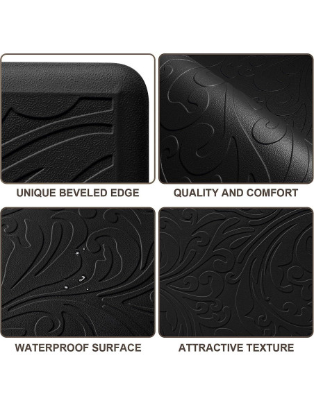 Alfombra Antifatiga KMAT 46x71 cm Impermeable Antideslizante Negra Alfombra Antifatiga KMAT 46x71 cm Impermeable Antideslizante Negra