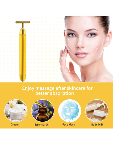 Masajeador Facial Eléctrico 2 en 1 Xunmei - Barra en T y Rodante 3D