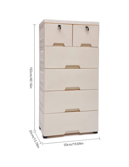 Cajonera Plástica Cerrable Weglae HS6954112 5 Cajones 84cm Cajonera Plástica Cerrable Weglae HS6954112 5 Cajones 84cm