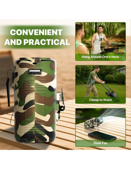 Ventilador de Cintura BARCHI HEAT P60 Camuflaje 5 Velocidades Ventilador de Cintura BARCHI HEAT P60 Camuflaje 5 Velocidades
