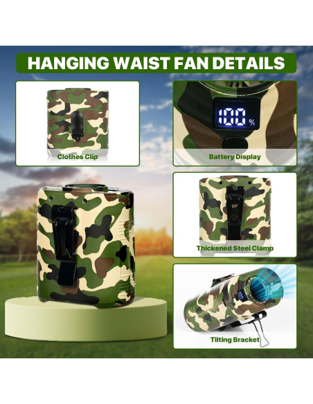 Ventilador de Cintura BARCHI HEAT P60 Camuflaje 5 Velocidades Ventilador de Cintura BARCHI HEAT P60 Camuflaje 5 Velocidades