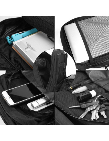 Mochila Táctica ProCase 40L Negra para Exterior y Supervivencia