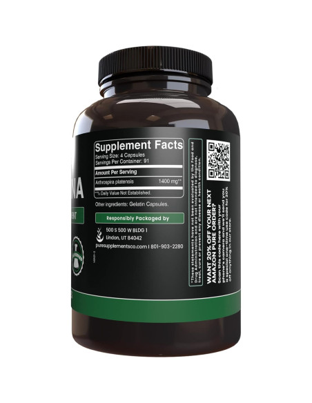 Espirulina Pura 365 Cápsulas Ingredientes Originales Sin Rellenos Espirulina Pura 365 Cápsulas Ingredientes Originales Sin Rellenos