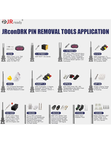 Kit de Extracción de Pines JRready 13PCS para Conectores Eléctricos