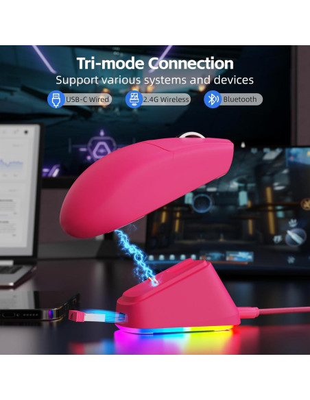 RATÓN GAMING INALÁMBRICO ATTACK SHARK G3 PRO RGB 25K DPI RATÓN GAMING INALÁMBRICO ATTACK SHARK G3 PRO RGB 25K DPI
