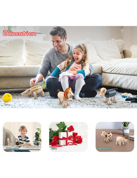 Conjunto de Juguetes de Animales de Madera Drachompa 12 Piezas Conjunto de Juguetes de Animales de Madera Drachompa 12 Piezas