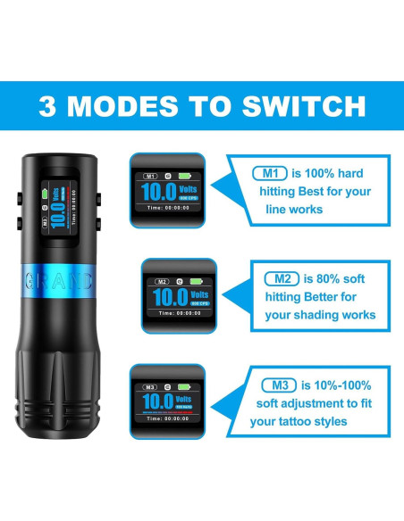 Máquina de Tatuaje Inalámbrica Emalla G4 3.5mm Profesional Máquina de Tatuaje Inalámbrica Emalla G4 3.5mm Profesional