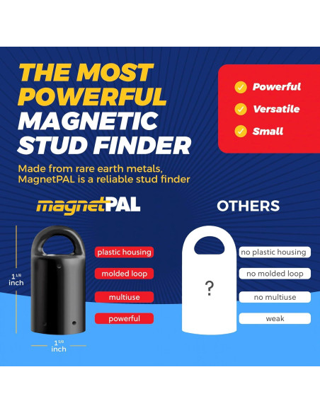 Imán de Neodimio MagnetPAL Paquete de 6 - 5.44 kg, Negro Imán de Neodimio MagnetPAL Paquete de 6 - 5.44 kg, Negro