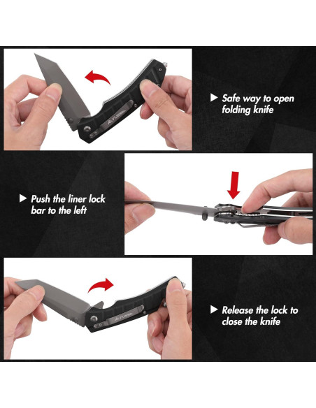 Cuchillo Plegable FLISSA con Hoja Tanto y Bloqueo de Liner Cuchillo Plegable FLISSA con Hoja Tanto y Bloqueo de Liner