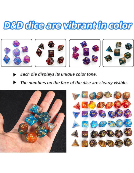 Juego de Dados DND 28 Piezas ELEFOCUS con Huevos de Dragón Juego de Dados DND 28 Piezas ELEFOCUS con Huevos de Dragón