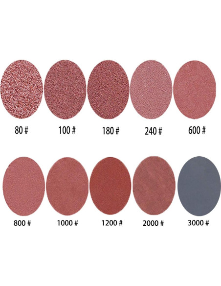 100 Discos de Lijado 5 cm Grano 80-3000 con Almohadilla Adwikoso 100 Discos de Lijado 5 cm Grano 80-3000 con Almohadilla Adwikoso