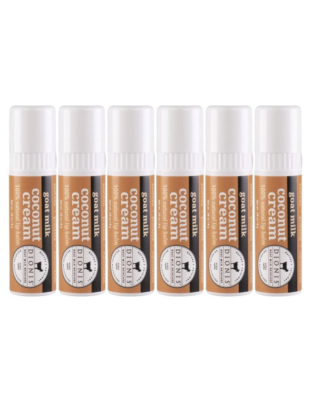 Bálsamo Labial Dionis de Leche de Cabra, Set de 6, Coco y Crema Bálsamo Labial Dionis de Leche de Cabra, Set de 6, Coco y Crema