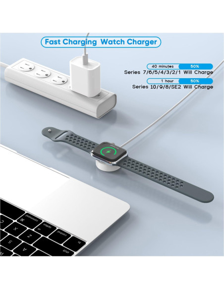 Cargador Rápido Inalámbrico USB C 2Pack para Apple Watch Cargador Rápido Inalámbrico USB C 2Pack para Apple Watch
