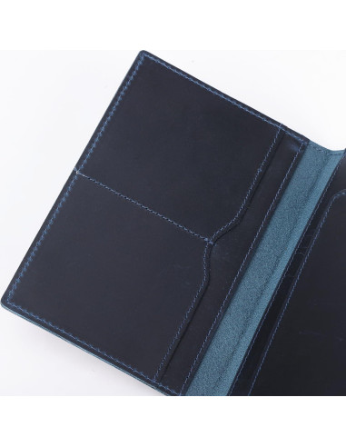 Portafolio de Pasaporte Albatross Star Vista - Cuero Azul Marino