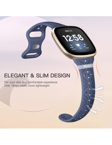 Banda de Patrón Delgado Maledan para Fitbit Sense/Versa 3/4