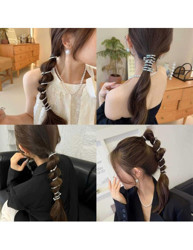Tiras de cabello espiral elásticas Genérico 6.7cm 4Pcs