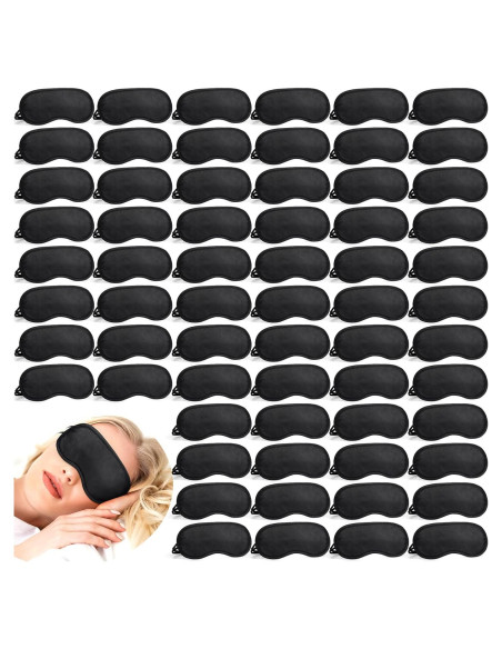 Tarpop 200 Pcs Máscaras de Ojos para Dormir Ajustables Negro Tarpop 200 Pcs Máscaras de Ojos para Dormir Ajustables Negro