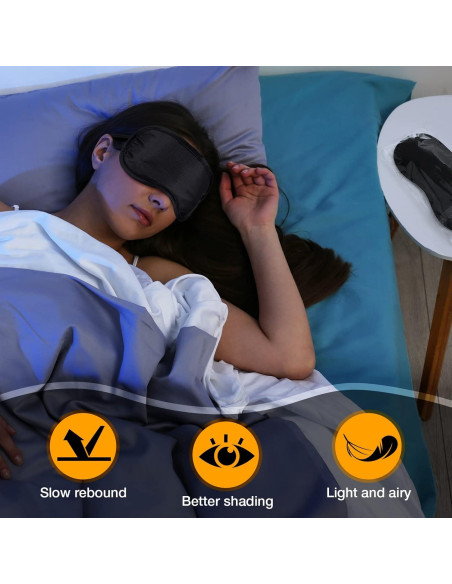Tarpop 200 Pcs Máscaras de Ojos para Dormir Ajustables Negro Tarpop 200 Pcs Máscaras de Ojos para Dormir Ajustables Negro