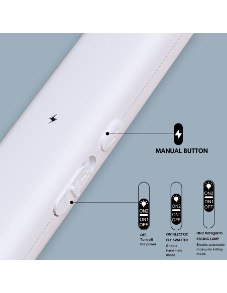 Raqueta Eléctrica para Mosquitos Hywean 3000V 2 Pcs LED Raqueta Eléctrica para Mosquitos Hywean 3000V 2 Pcs LED