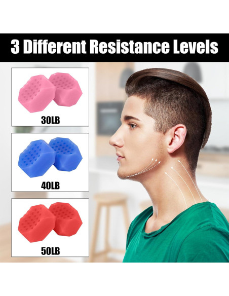 Ejercitador de Mandíbula XIHIRCD 6 Piezas Silicona 3 Niveles Ejercitador de Mandíbula XIHIRCD 6 Piezas Silicona 3 Niveles