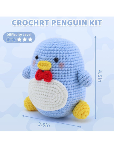 Kit de Crochet Pingüino Bennra para Principiantes con Tutoriales