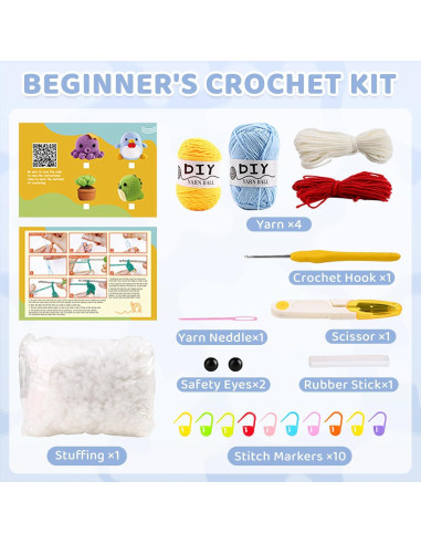 Kit de Crochet Pingüino Bennra para Principiantes con Tutoriales