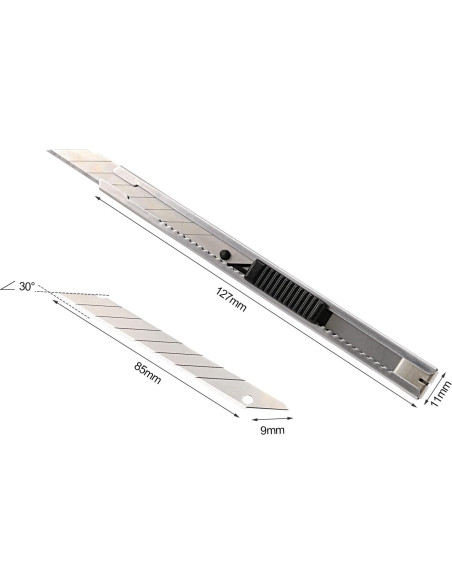 Cuchillo Utilitario Retráctil FOSHIO 3 Piezas 9mm 30 Cuchillo Utilitario Retráctil FOSHIO 3 Piezas 9mm 30