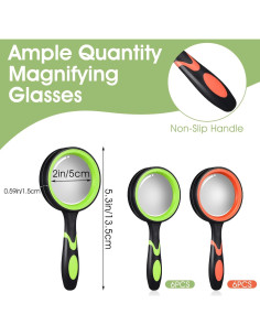 12 Lupas de Mano 10X JOUTYFOR con Mango Antideslizante 2