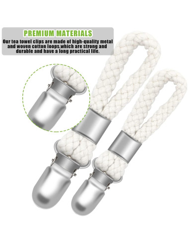 Soporte de Toalla YINARONG 6 Piezas Algodón Trenzado Marfil