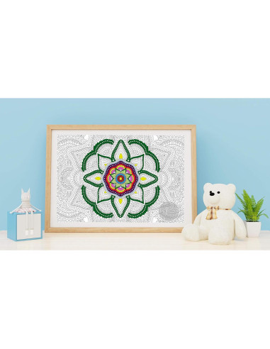 Póster Gigante para Colorear SJPrinter Mandala Floral 106.7x76.2cm