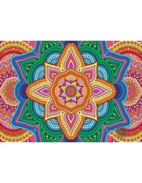Póster Gigante para Colorear SJPrinter Mandala Floral 106.7x76.2cm Póster Gigante para Colorear SJPrinter Mandala Floral 106.7x76.2cm