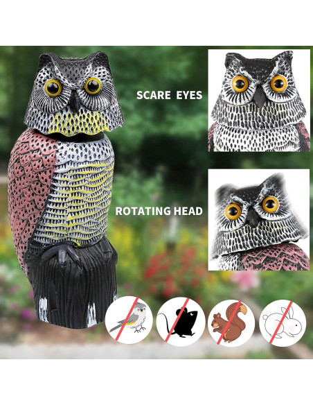 Decoy de Búho CTREE para Ahuyentar Aves - Impermeable y Realista Decoy de Búho CTREE para Ahuyentar Aves - Impermeable y Realista
