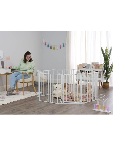 Puerta para Bebés y Área de Juego Regalo 4-en-1 492.76 cm