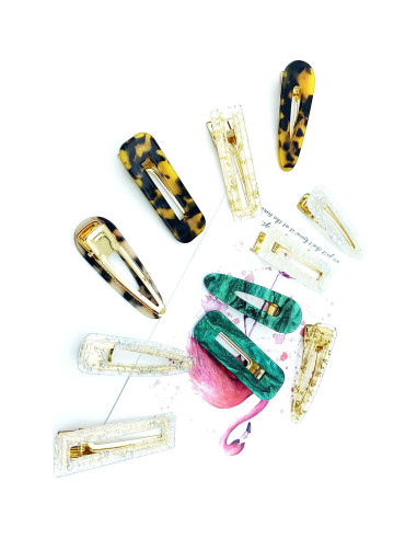 Juego de 12 Clips para el Cabello Doromy Resina Acrílica