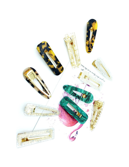 Juego de 12 Clips para el Cabello Doromy Resina Acrílica Juego de 12 Clips para el Cabello Doromy Resina Acrílica