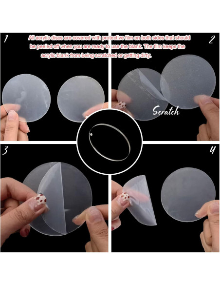 20 Discos Acrílicos Transparentes 10 cm JINMURY para DIY 20 Discos Acrílicos Transparentes 10 cm JINMURY para DIY