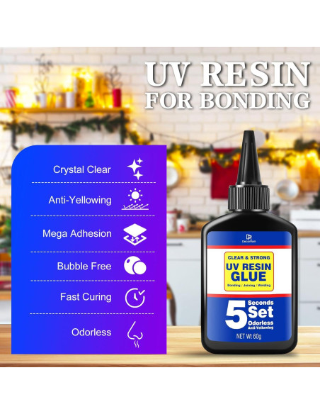 Kit de Resina UV DecorRom 60g con Linterna UV Recargable Kit de Resina UV DecorRom 60g con Linterna UV Recargable