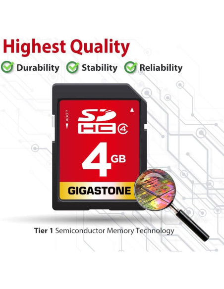 GIGASTONE 4GB Tarjeta SDHC Clase 4 Paquete de 5 con Estuches GIGASTONE 4GB Tarjeta SDHC Clase 4 Paquete de 5 con Estuches