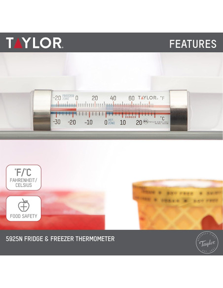 Termómetro Analógico Taylor 5925N para Refrigerador y Congelador Termómetro Analógico Taylor 5925N para Refrigerador y Congelador