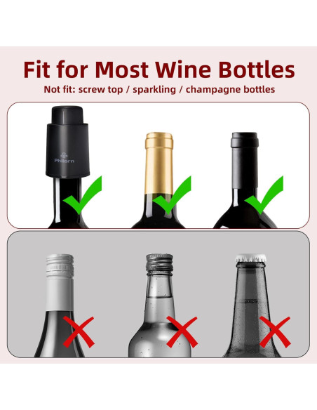 Pack de 2 Tapones de Vacío Philorn para Botellas de Vino Pack de 2 Tapones de Vacío Philorn para Botellas de Vino