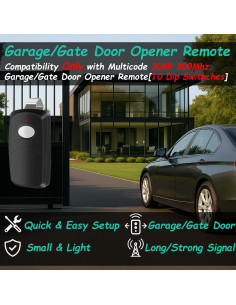 Control Remoto de Garaje Datonten RQBK6 300MHz Negro 2