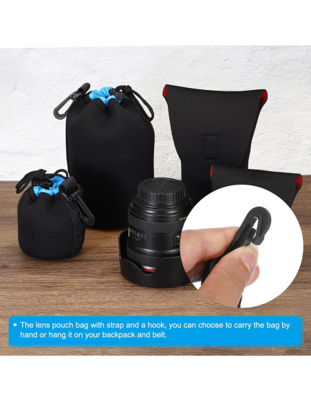 Bolsa para Lentes de Cámara PATIKIL Neopreno 2 Pcs 7x10 cm Bolsa para Lentes de Cámara PATIKIL Neopreno 2 Pcs 7x10 cm