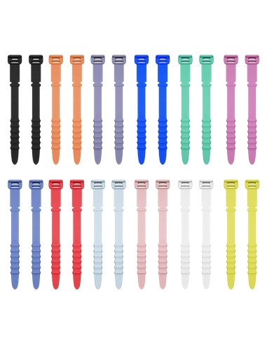 24 Correas de Cable Reutilizables DQDEDIAN 11.43 cm Silicona