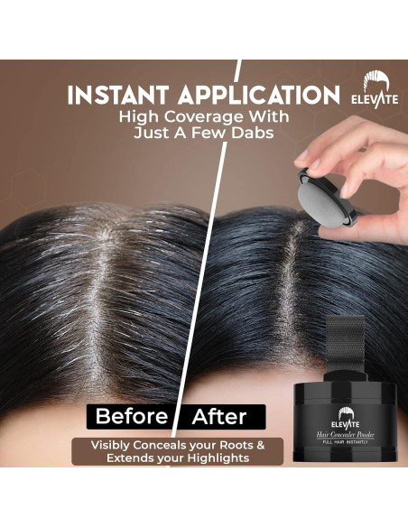 Polvo Ocultador de Línea de Cabello Elevate - Negro 40g Polvo Ocultador de Línea de Cabello Elevate - Negro 40g