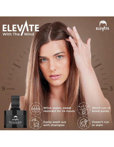 Polvo Ocultador de Línea de Cabello Elevate - Negro 40g