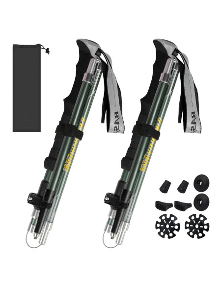 Bastones de Trekking Plegables HUGSEE Aluminio 115-135cm 2 Piezas Bastones de Trekking Plegables HUGSEE Aluminio 115-135cm 2 Piezas