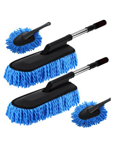 Kit de 4 Dusters de Microfibra Tanlade para Auto Azul
