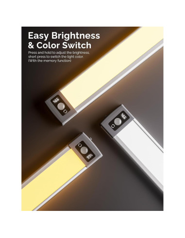 Luz Bajo Gabinete YIGER LED 25.4cm Inalámbrica con Sensor