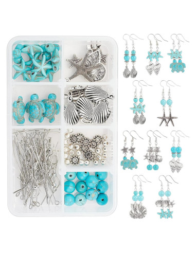 Kit de Fabricación de Pendientes DIY SUNNYCLUE Playa 10 Pares